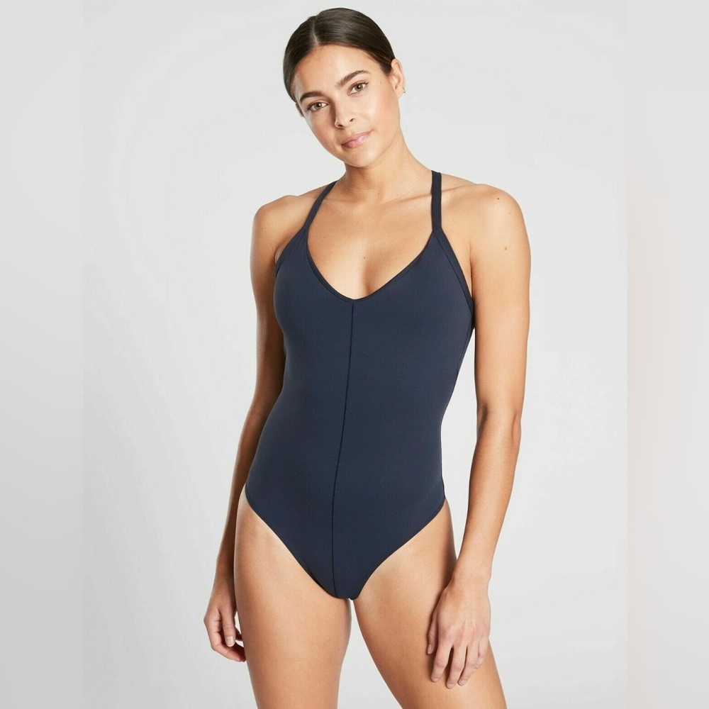 Brand new athleta bodysuit in navy size small.